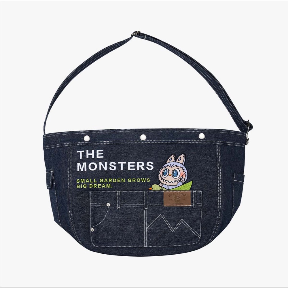 POP MART Labubu The Monsters Fall in the wild Denim Messenger bag